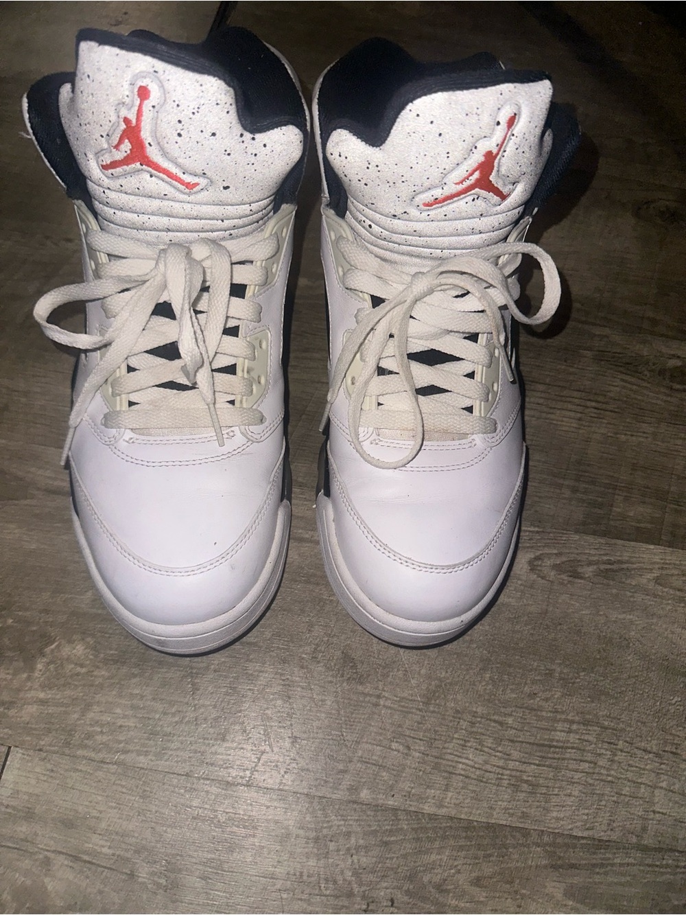 Jordan Men’s White and Red Leather Basketball Shoes